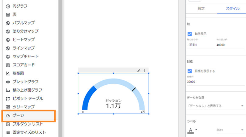 Looker Studio ＞ ゲージ